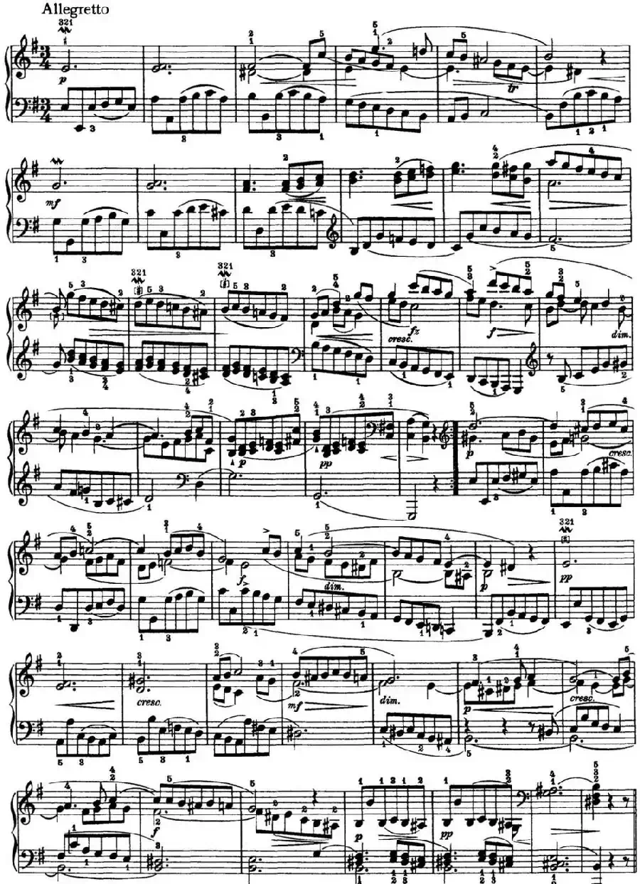 海顿 钢琴奏鸣曲 Hob XVI 31 in E major