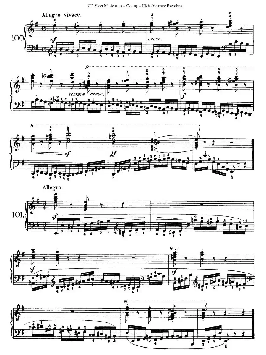 160 Eight- Measure Exercises.Op.821（车尔尼160首钢琴八小节练习曲（88——103））