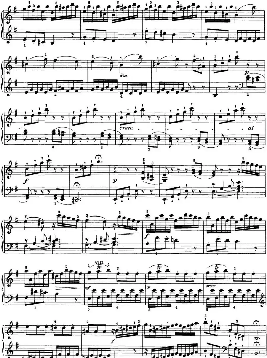 海顿 钢琴奏鸣曲 Hob XVI 34 in E minor