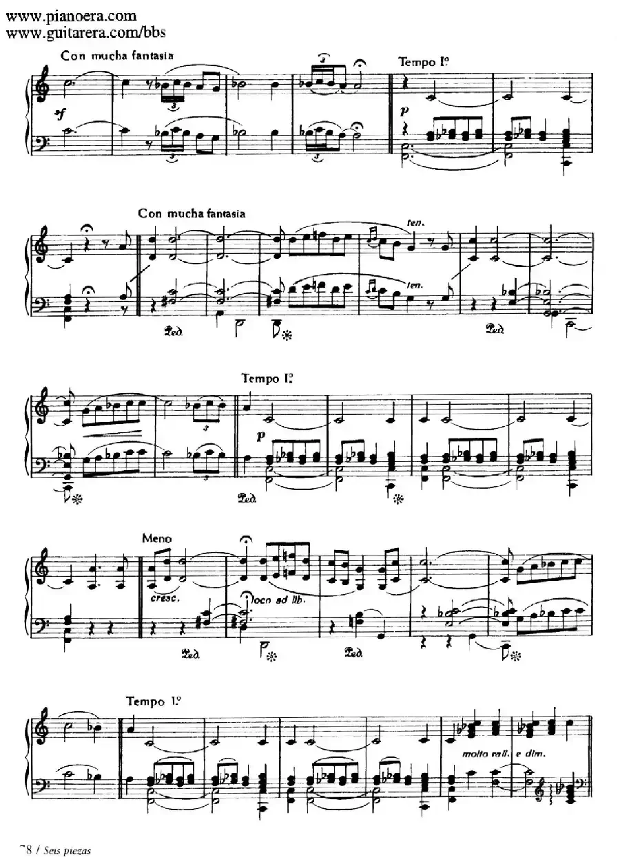 Six Pieces on Spanish Folksongs H.125（6首西班牙民谣小品·3. 节日的回忆 Ecos de la parranda）