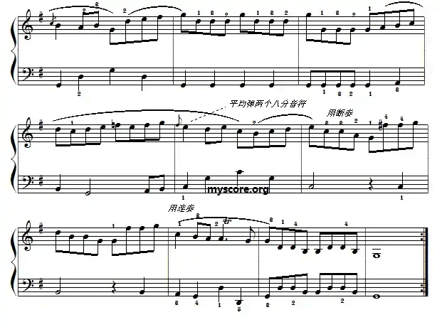 巴赫初级钢琴曲之十一：进行曲