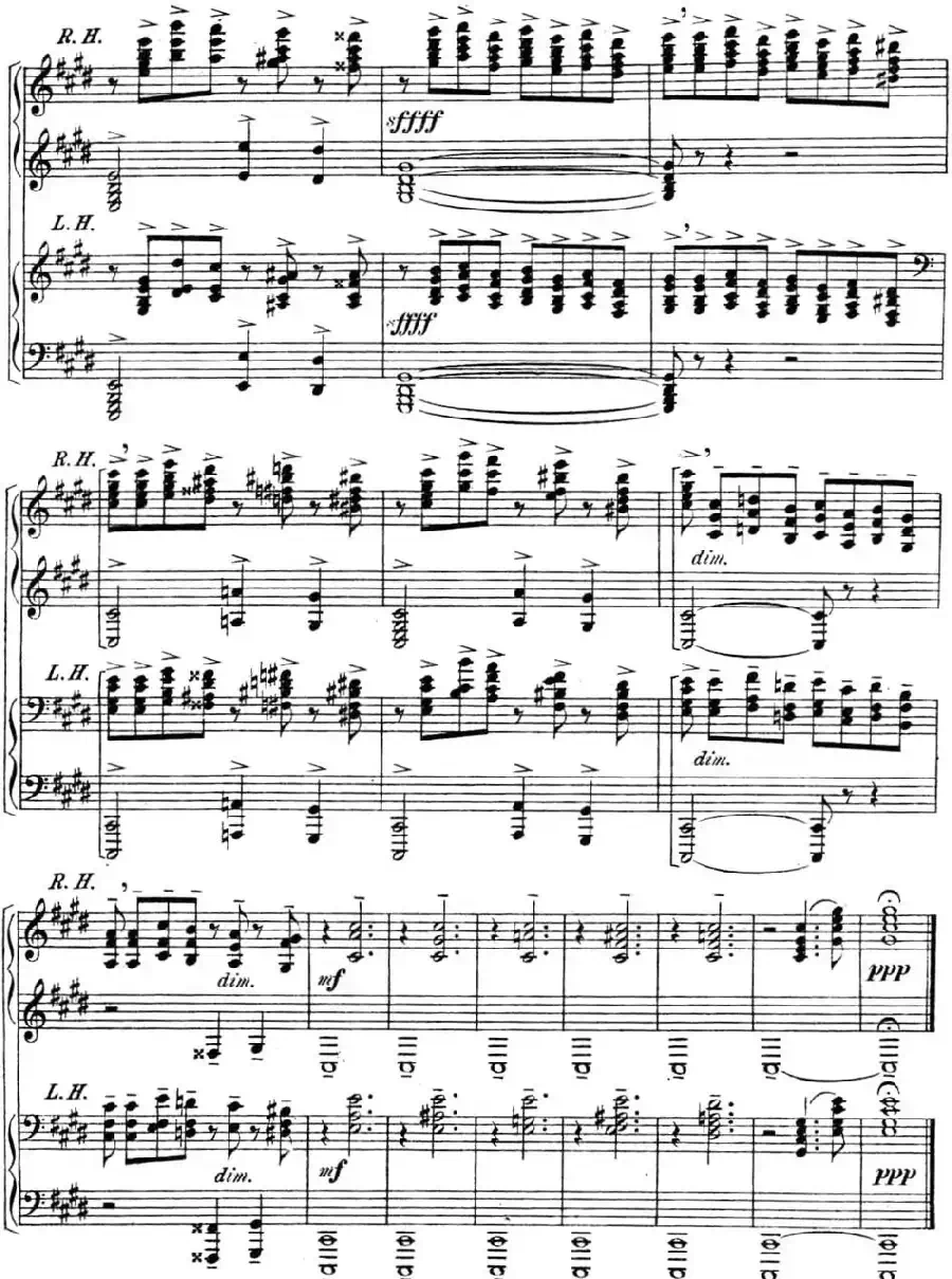 拉赫玛尼诺夫 幻想小品集 Op.3 No.2 前奏曲 升c小调