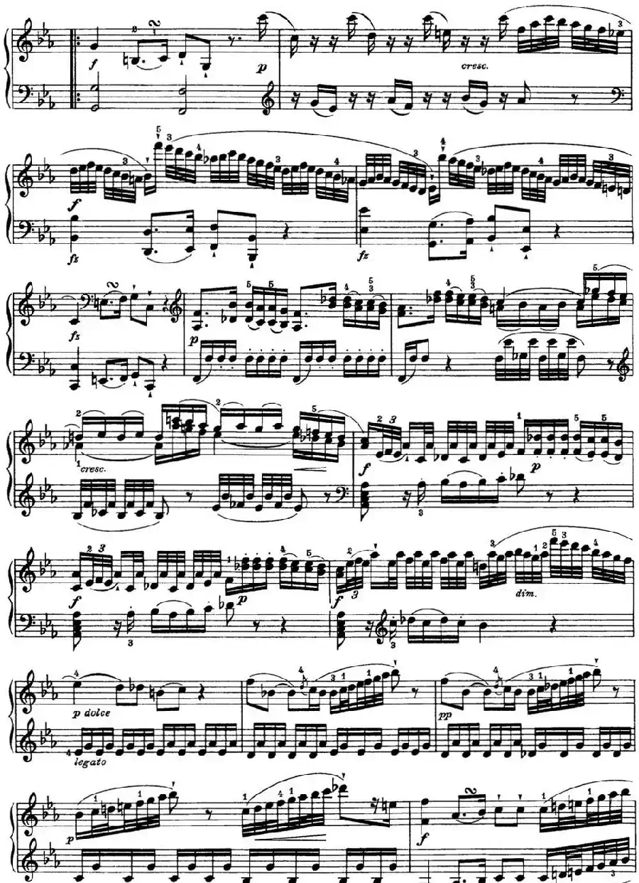 海顿 钢琴奏鸣曲 Hob XVI 25 in E-flat major