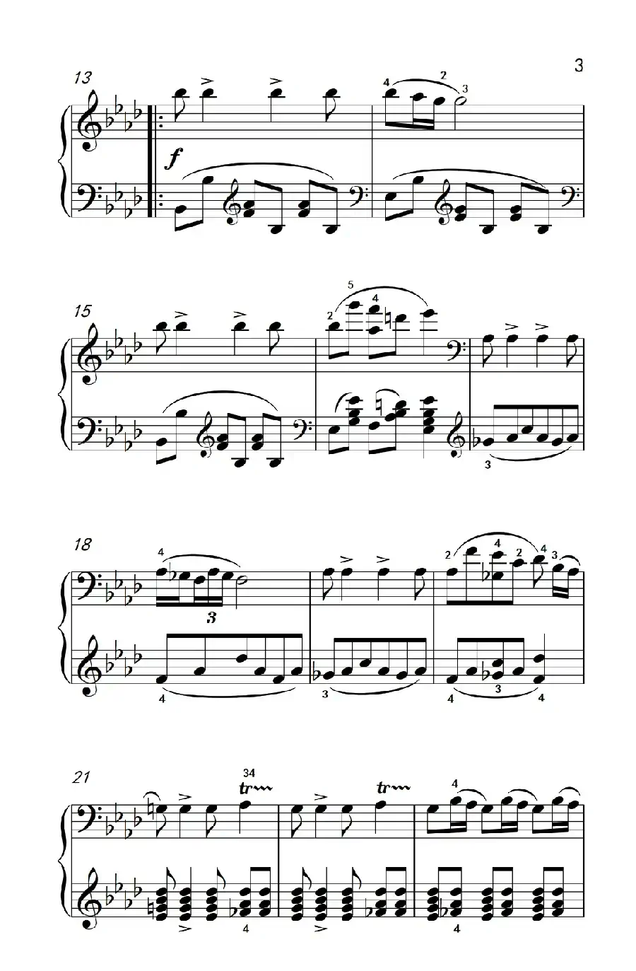 第八级3.♭A大调波兰舞曲（中央音乐学院 钢琴（业余）考级教程 7-9级）