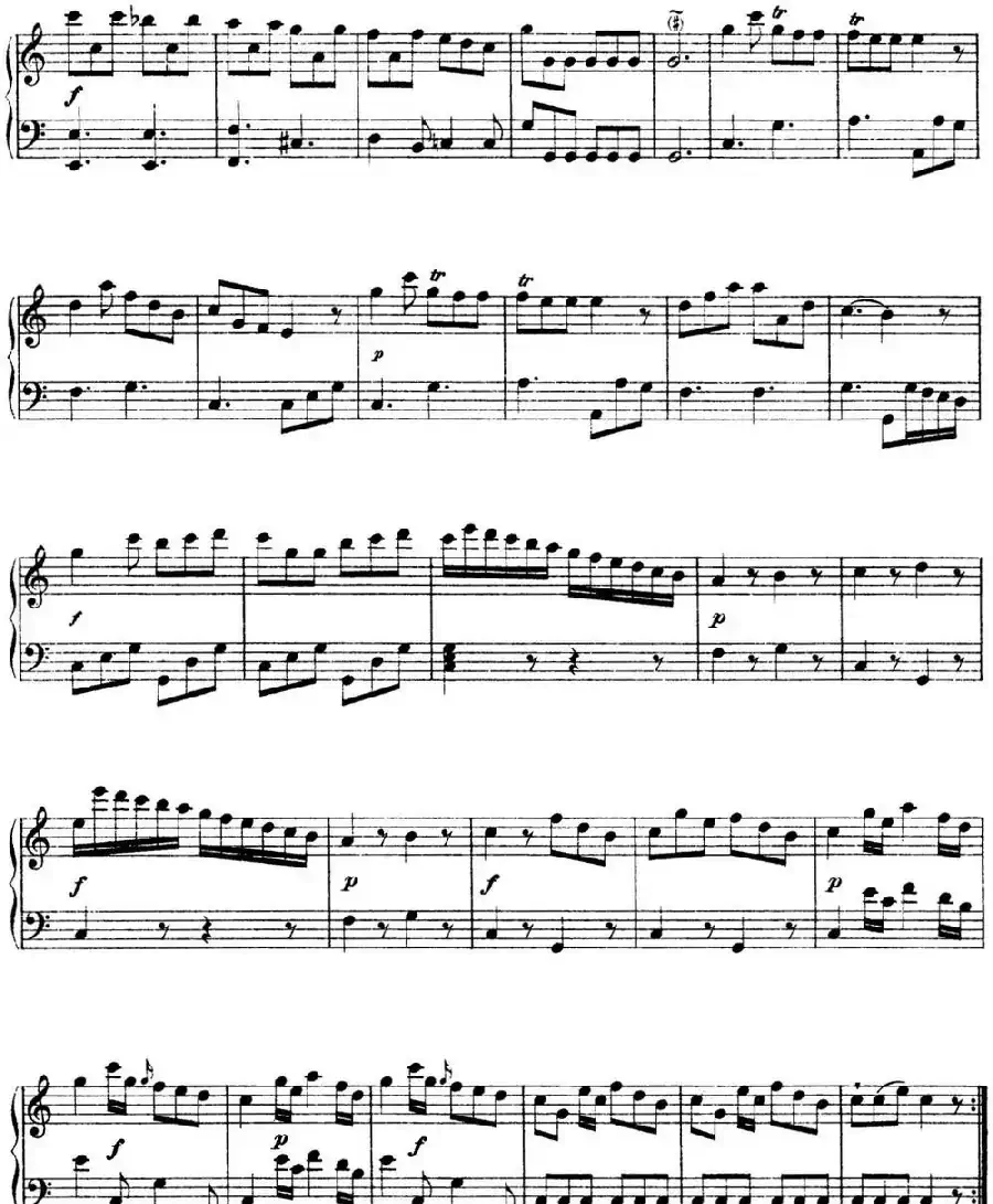 海顿 钢琴奏鸣曲 Hob XVI 15 in C major