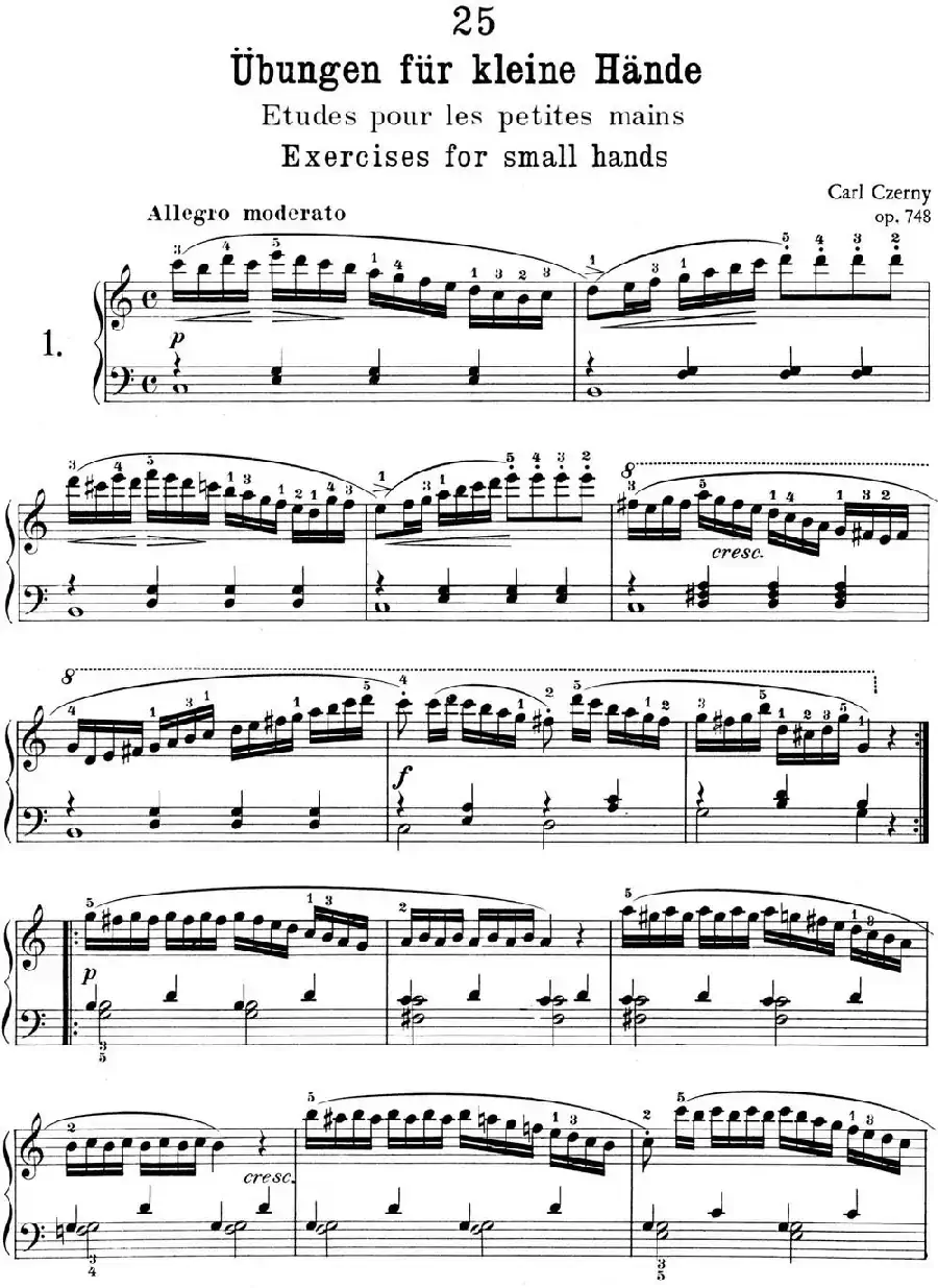 25首车尔尼Op.748练习曲（NO.1）