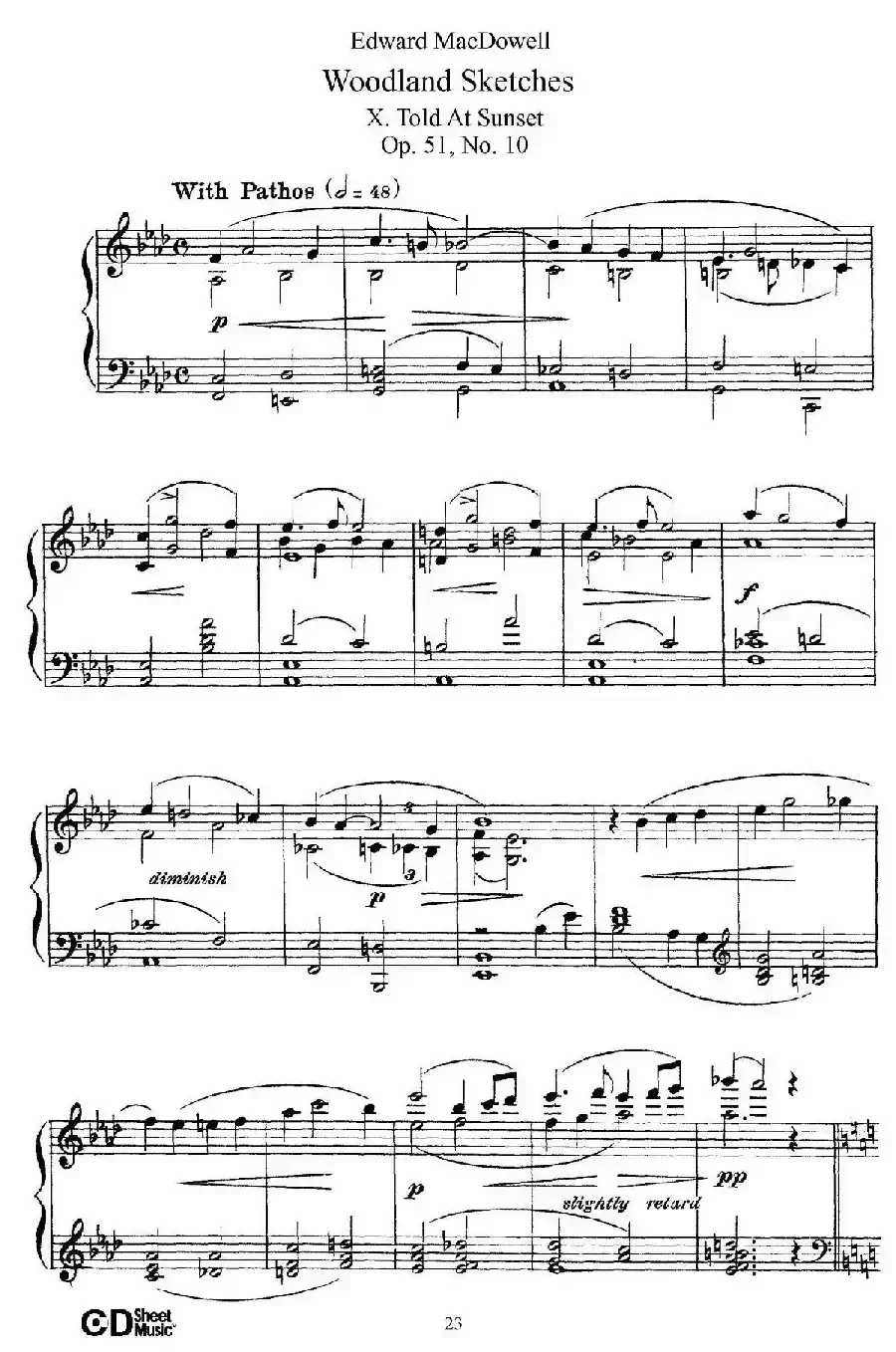 Woodland Sketches Op.51（森林素描·10）