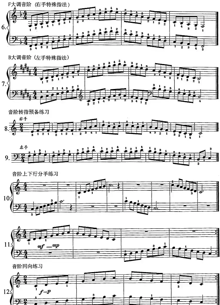 钢琴综合教程：第八课 白键音阶及其指法