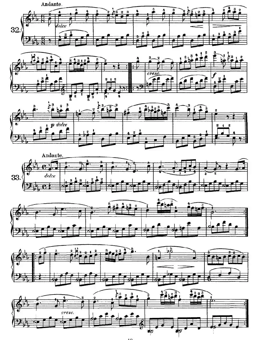 One Hundred and Ten Easy and Progressive Exercises Op.453（车尔尼110首简易练习曲 31——40）