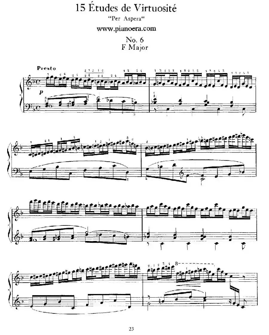 15 Etudes de Vortuosite Op.72（15首辉煌练习曲·6）