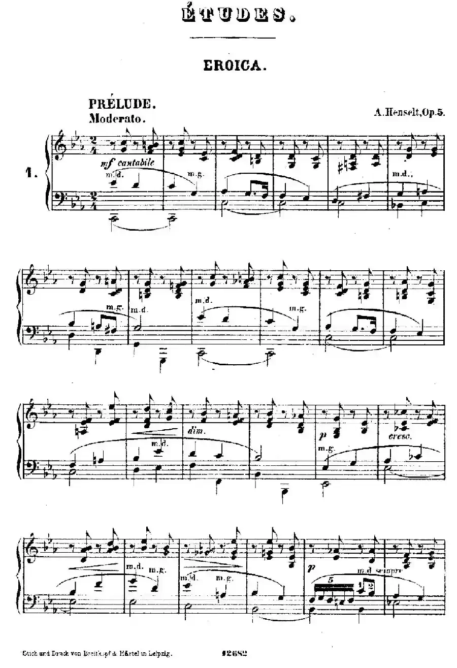 Douze Etudes de Salon Op.5（12首沙龙练习曲·1）
