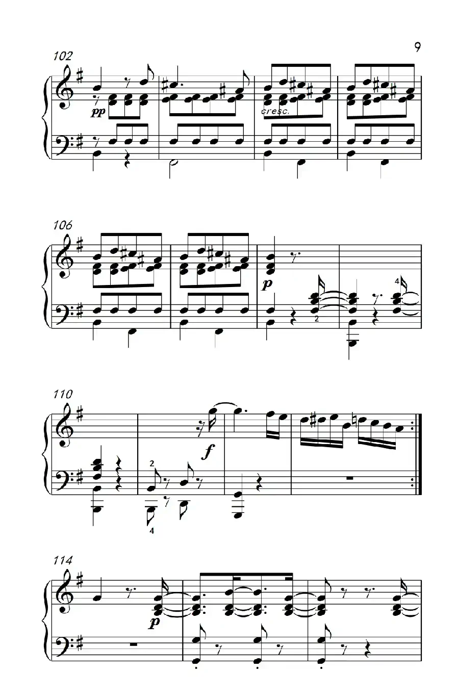 第九级2.G大调奏鸣曲 第一乐章 Op.31 No.1（中央音乐学院 钢琴（业余）考级教程 7-9级）