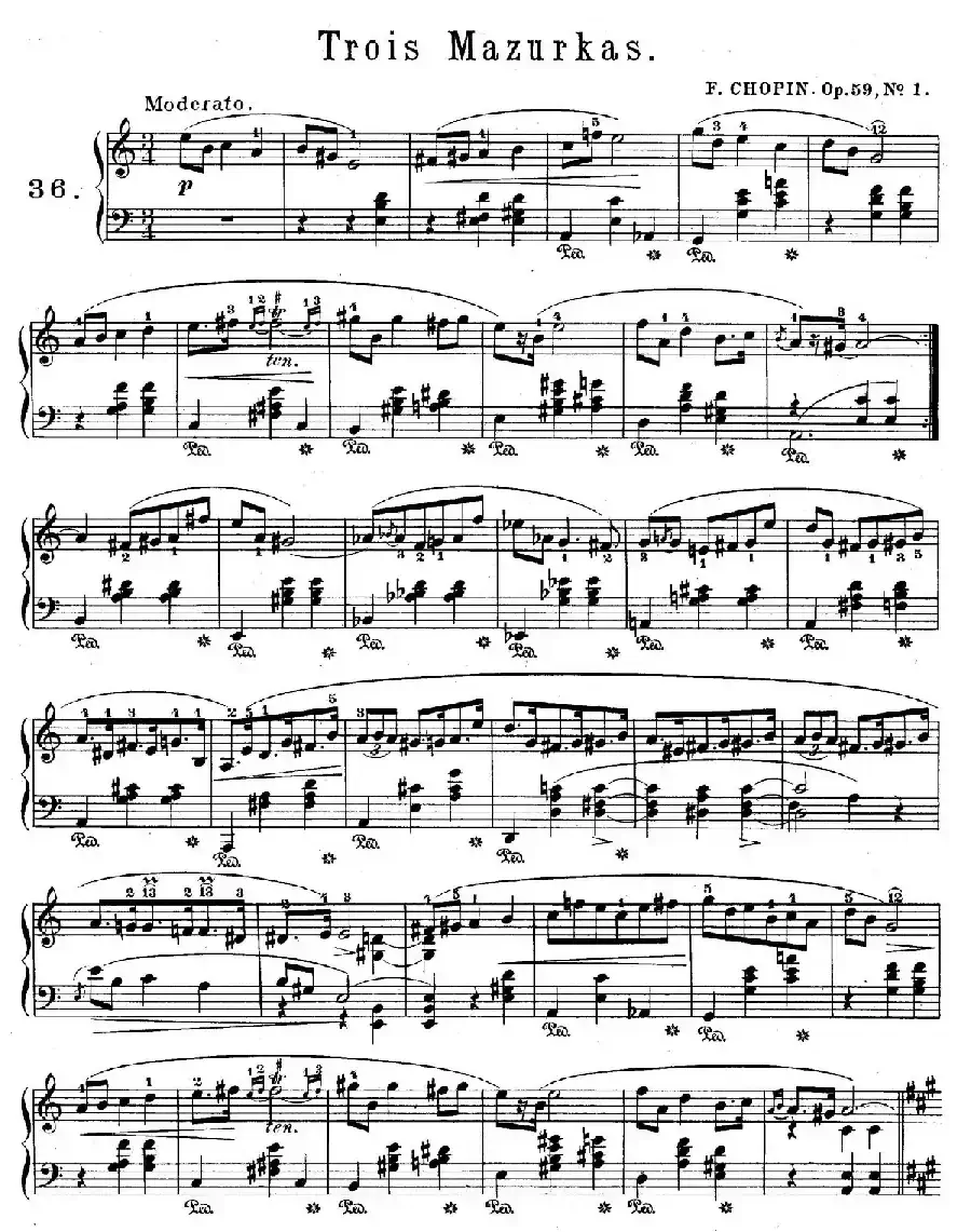 Trois Mazurkas Op.59 （3首玛祖卡舞曲·1）