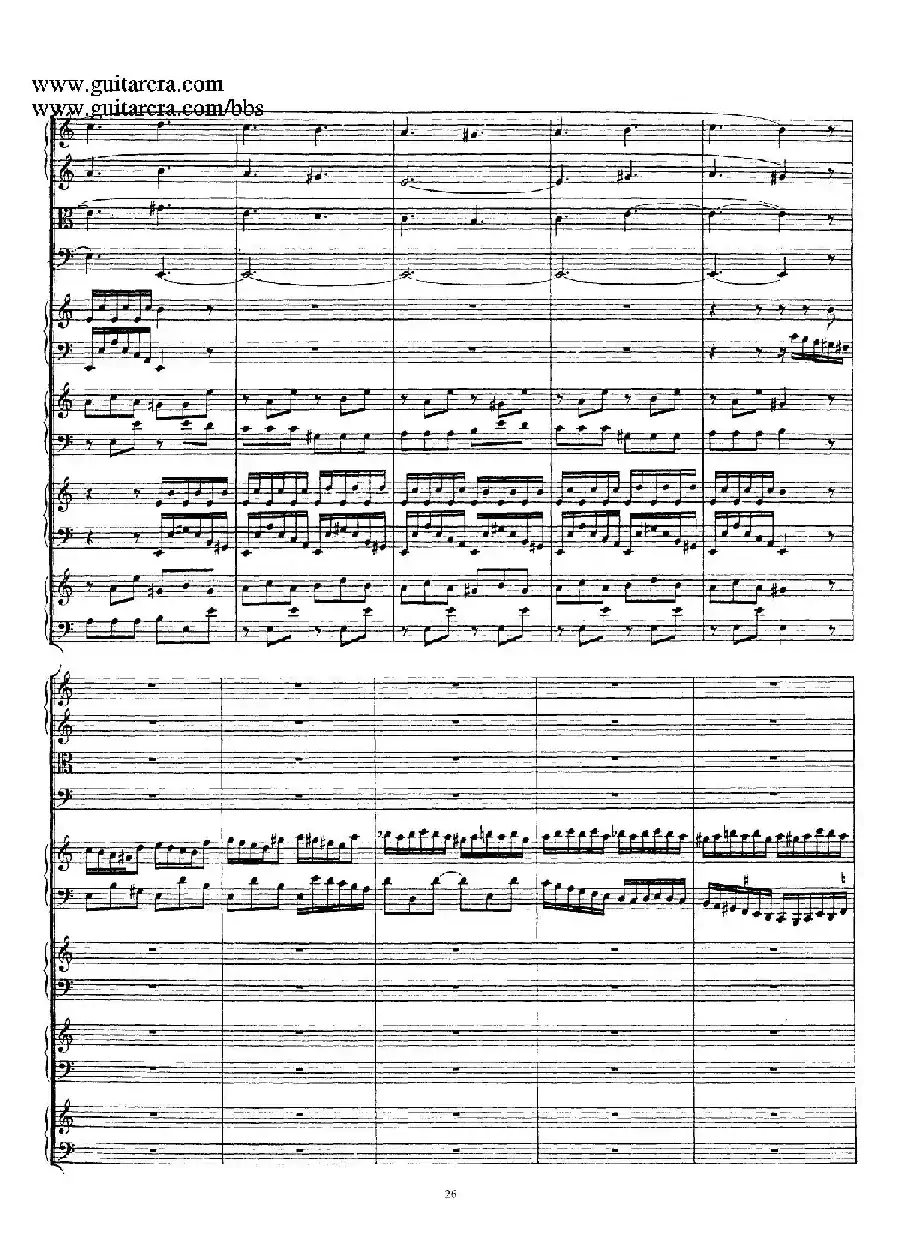 为四架古钢琴而作的a小调协奏曲 BWV 1065（总谱）