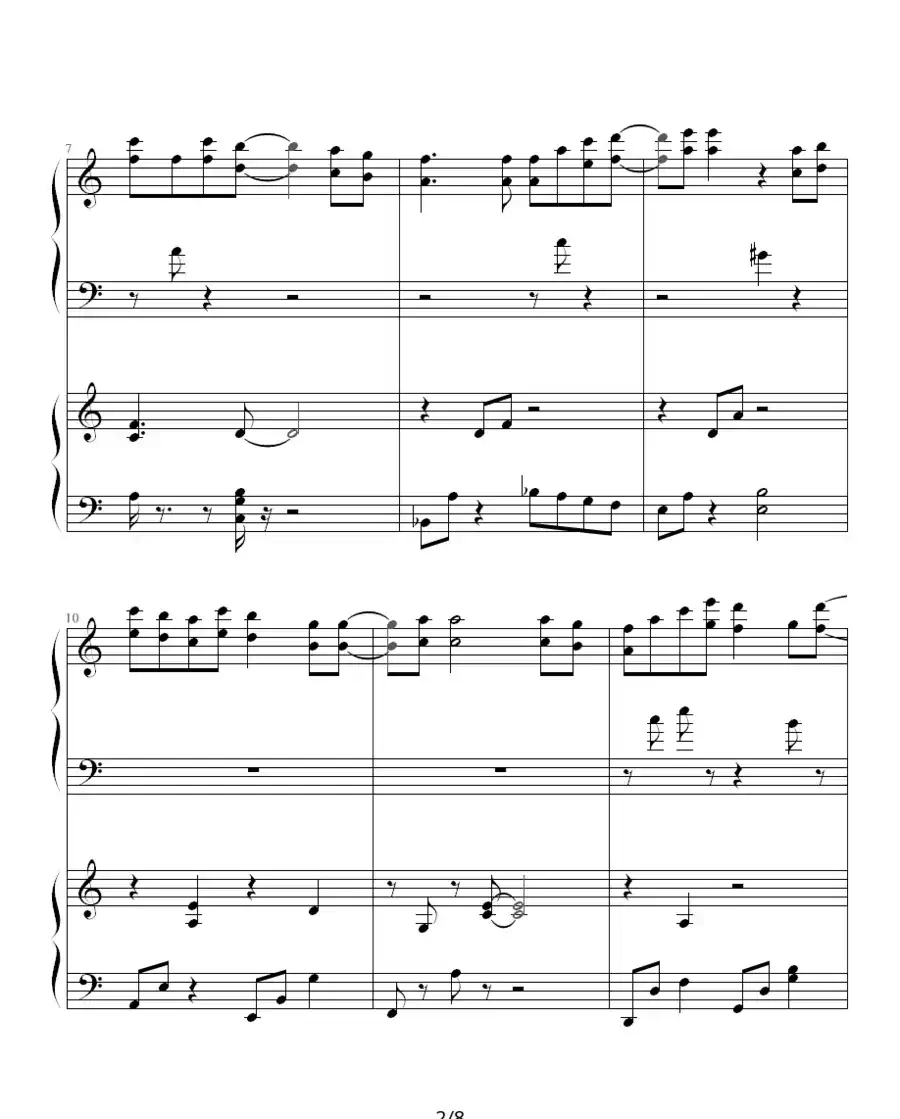 言い出せなくて（双钢琴）