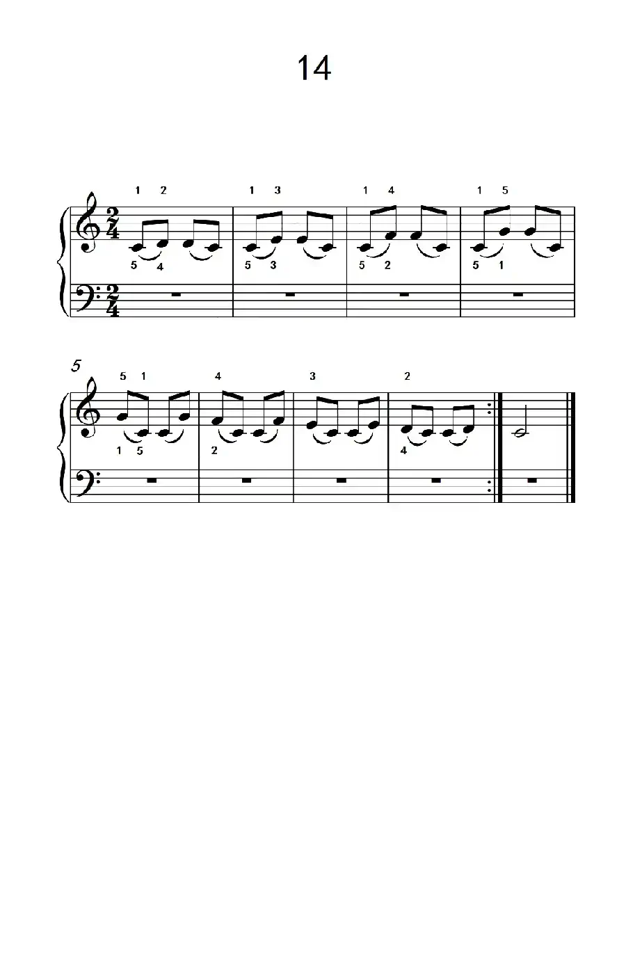 连音练习 14(儿童钢琴手指练习 2)