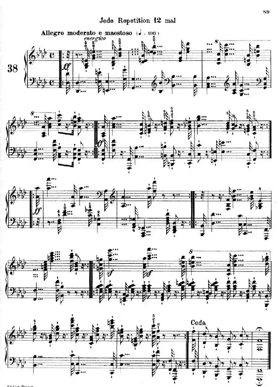 School of the Virtuoso Op.365（60首钢琴高级练习曲·38）