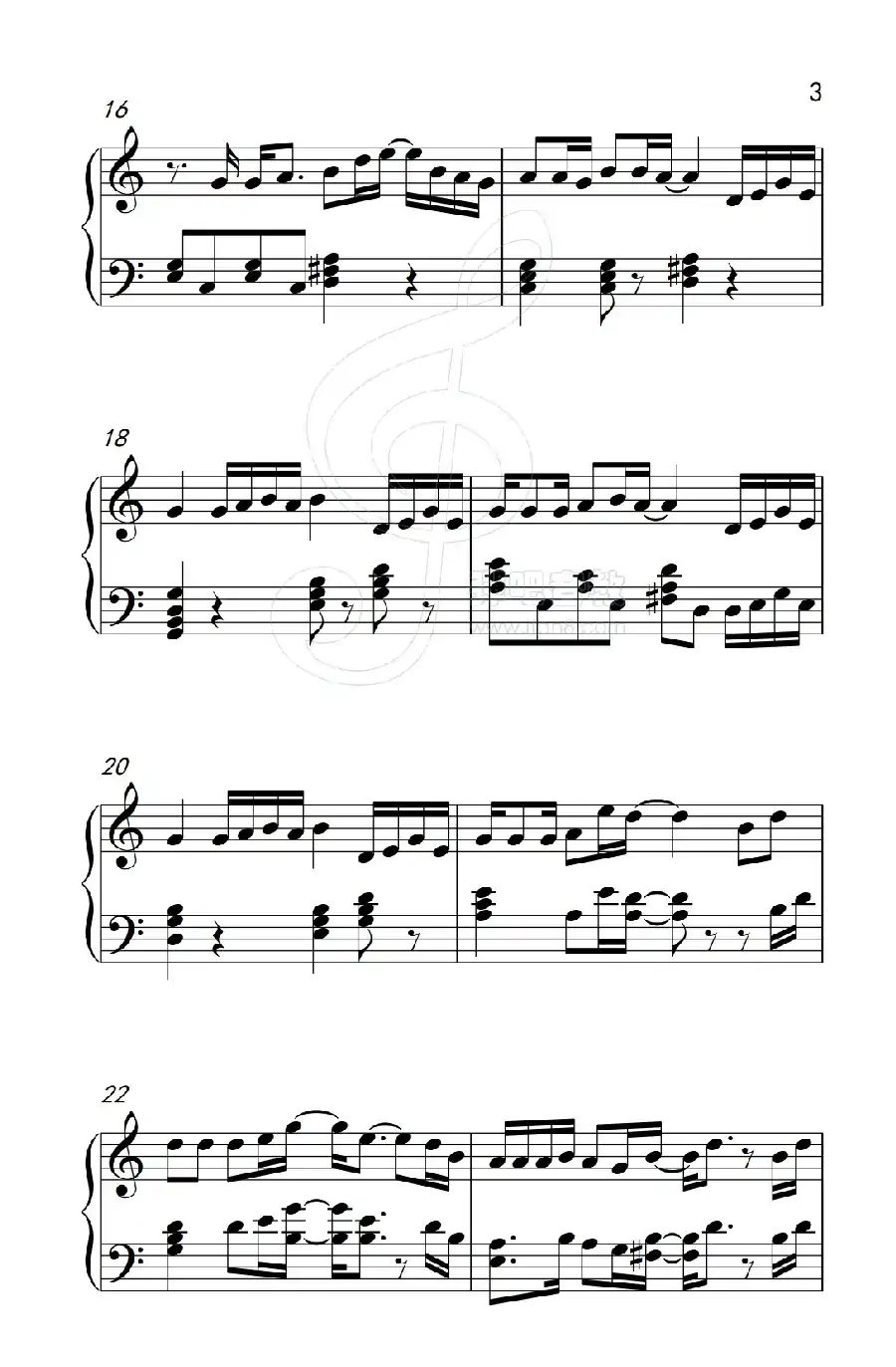 吻别（《弹吧音教》制谱版）