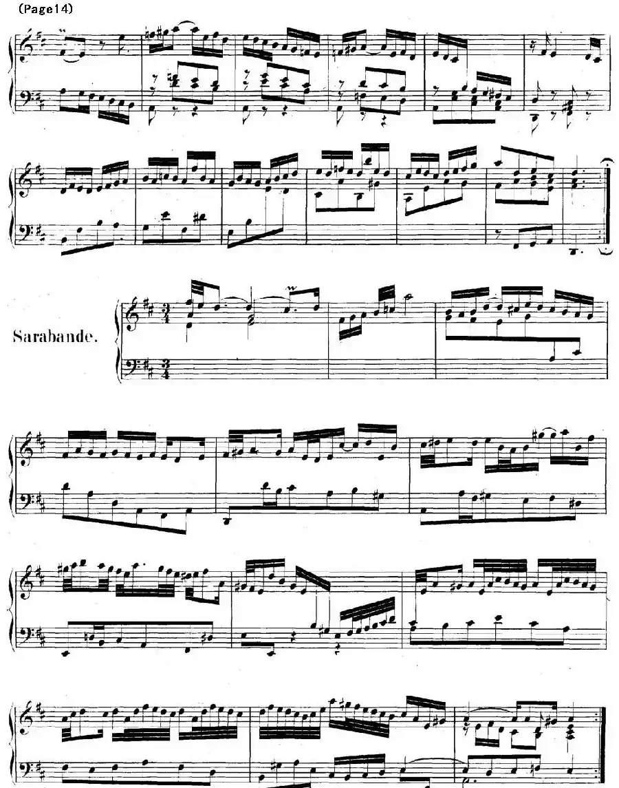 帕蒂塔6首德国组曲（No.4 D大调 巴赫 Partita D Major BWV 828）