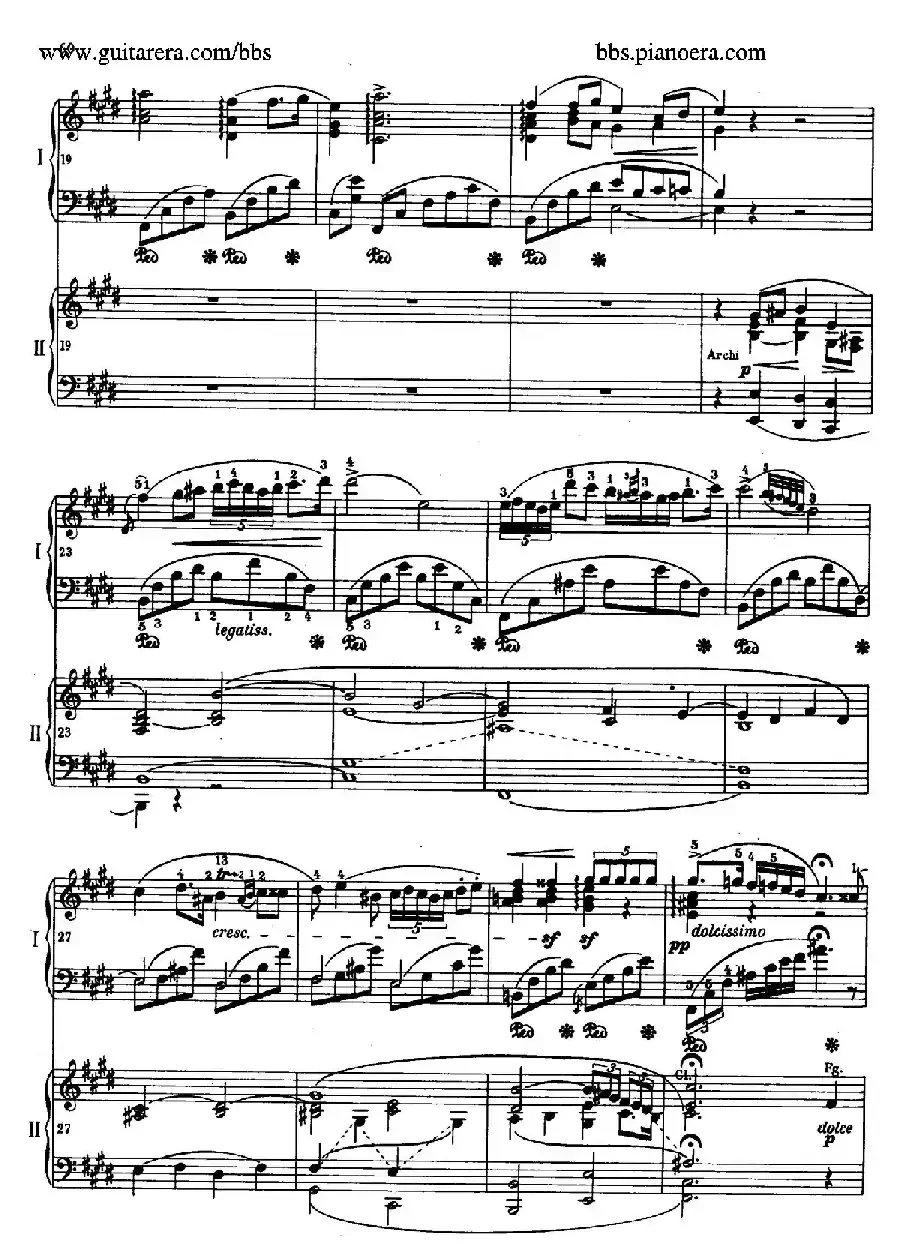e小调第一钢琴协奏曲 Op.11（双钢琴版·第二乐章）