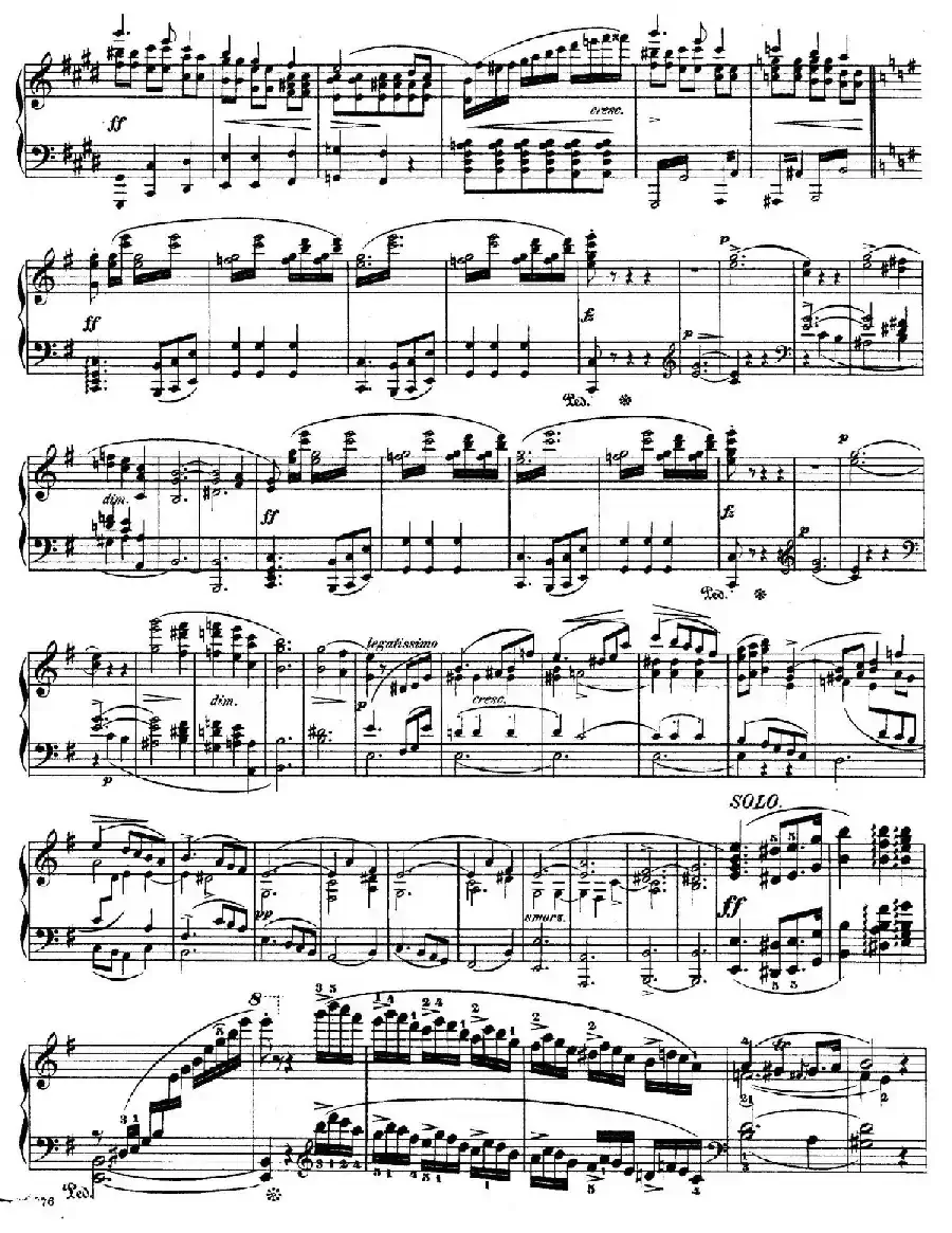 e小调第一钢琴协奏曲 Op.11（钢琴独奏版·第一乐章）