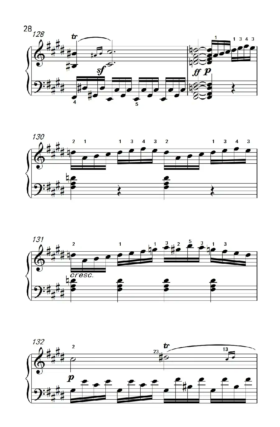 第十四号钢琴奏鸣曲（月光） 激动的急板