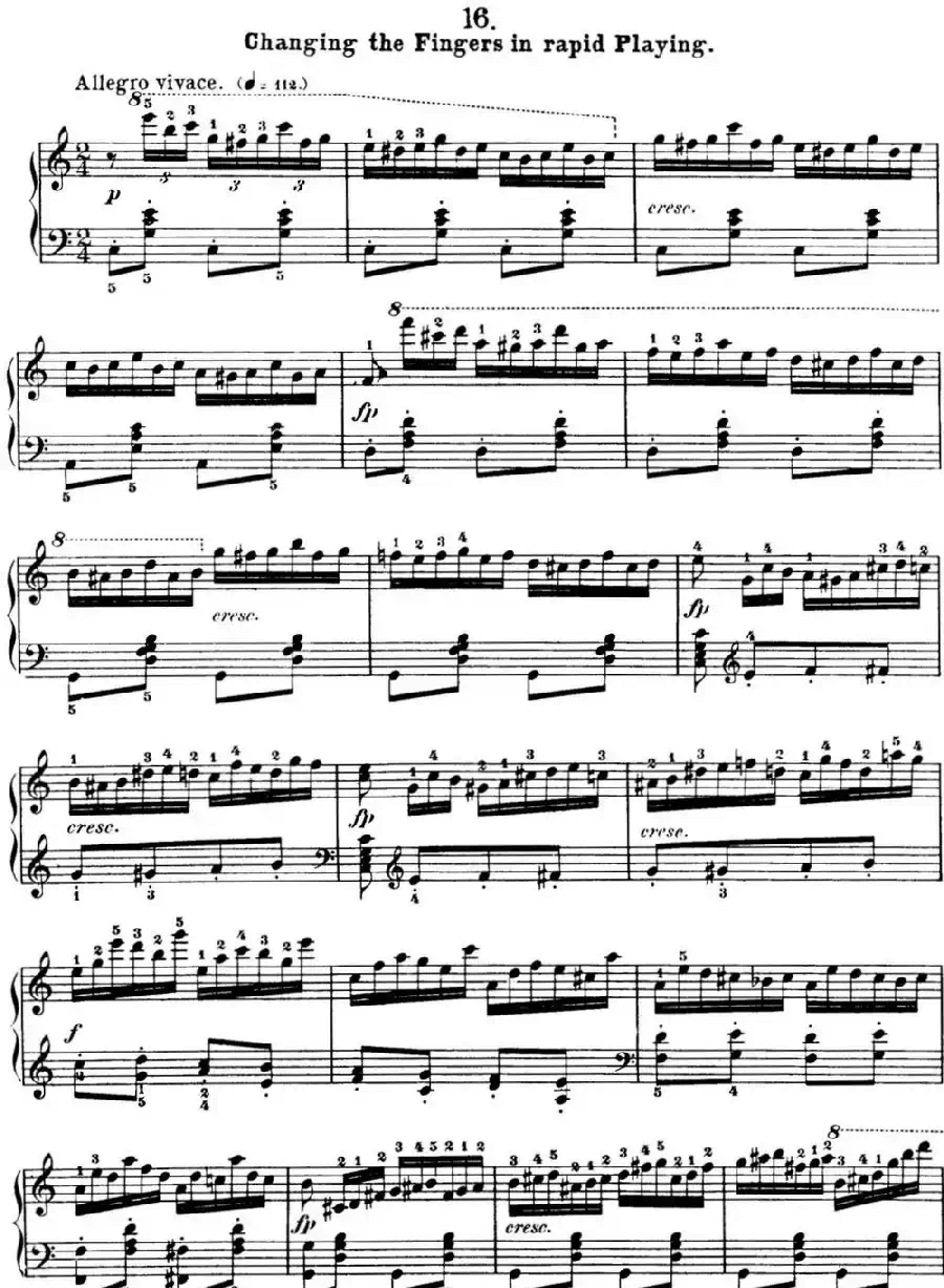 50首车尔尼Op.740钢琴手指灵巧技术练习曲（NO.16）