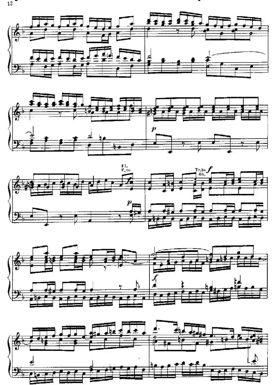 Brandenburg Concerto No.2 in F Major BWV.1047（F大调第二勃兰登堡协奏曲·钢琴独奏版）