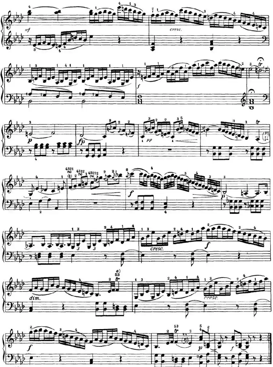 海顿 钢琴奏鸣曲 Hob XVI 46 Divertimento Ab major