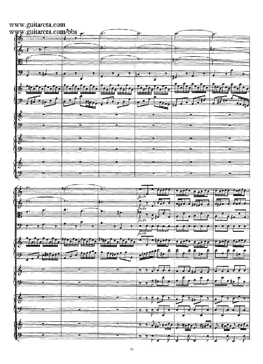 为四架古钢琴而作的a小调协奏曲 BWV 1065（总谱）