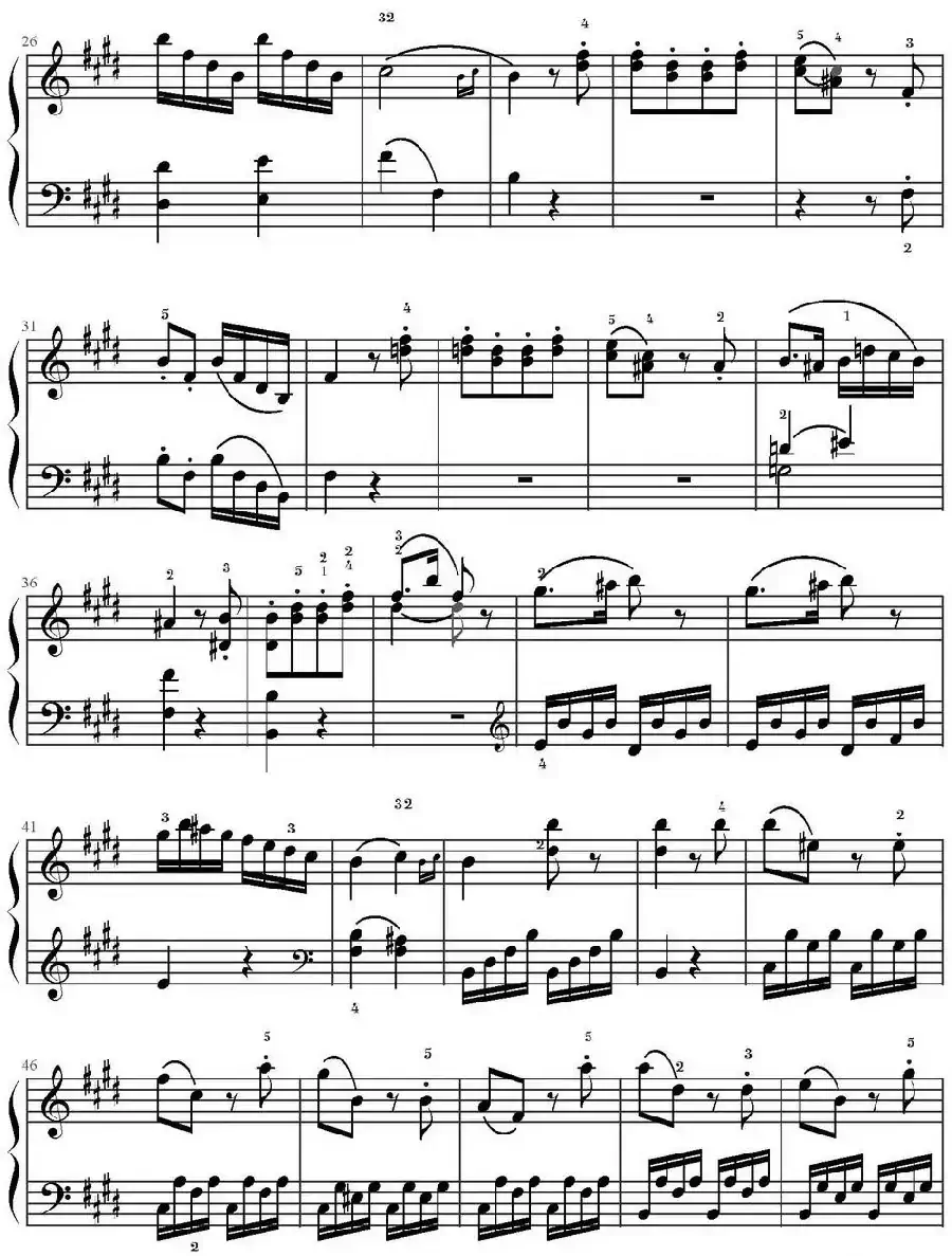 E大调奏鸣曲第三乐章