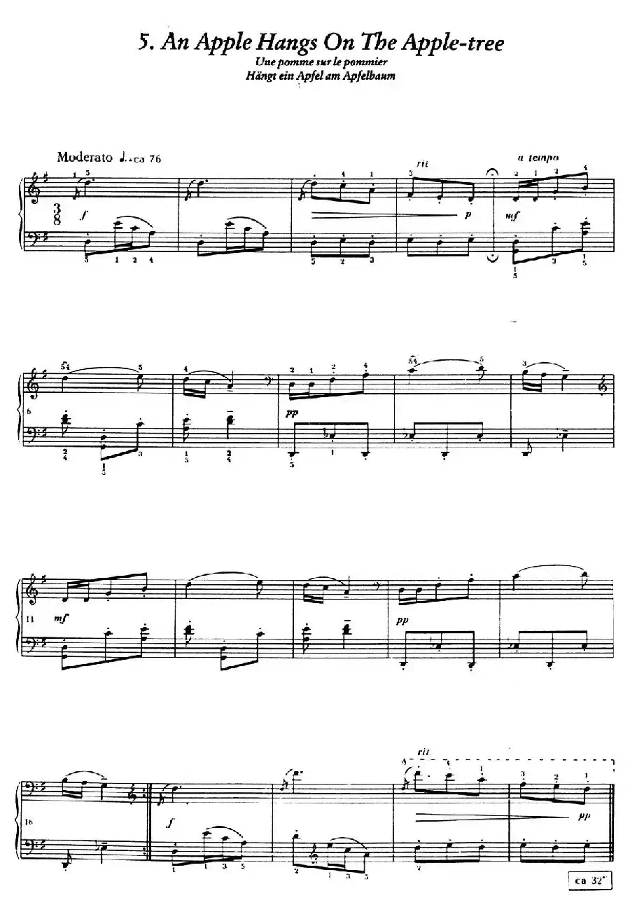 12 Folk Melodies（十二首民间曲调·5）