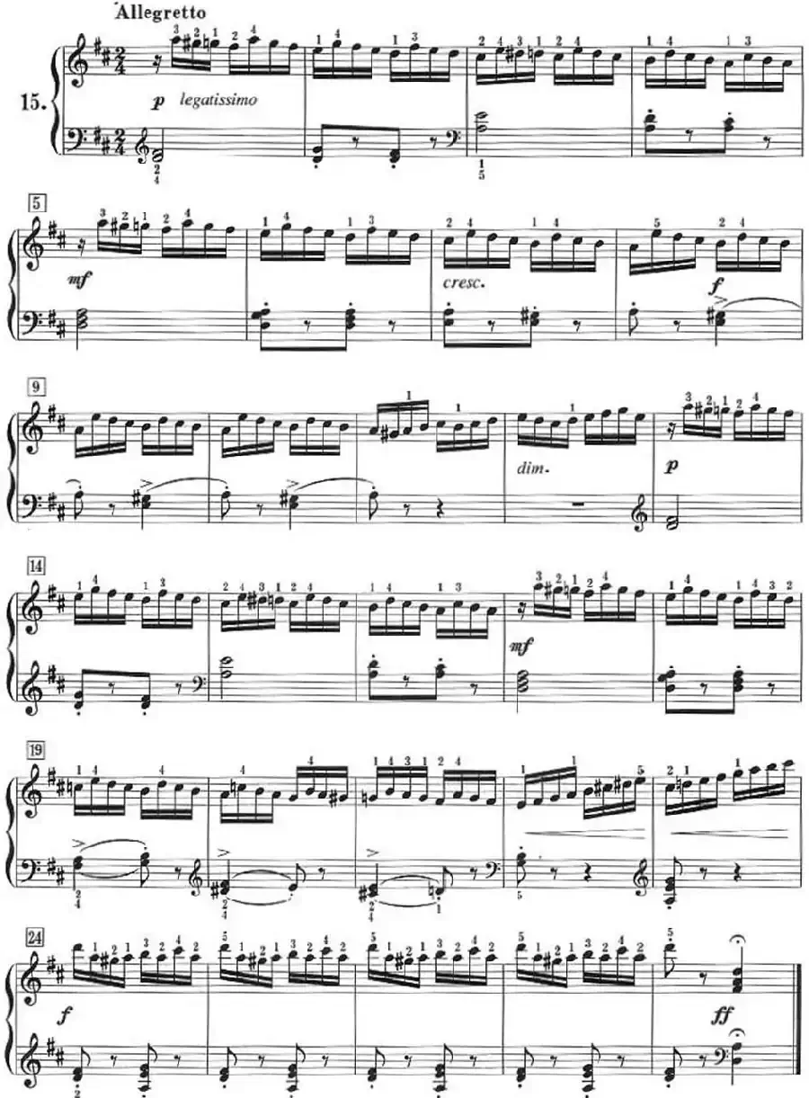 50首莱蒙钢琴练习曲 作品37(NO.15)