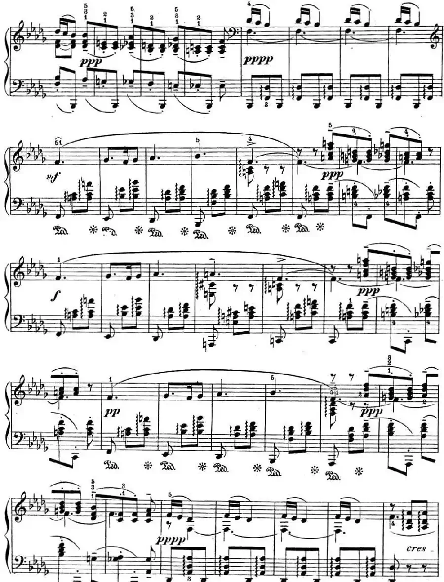 拉赫玛尼诺夫 幻想小品集 Op.3 No.5 小夜曲 降b小调