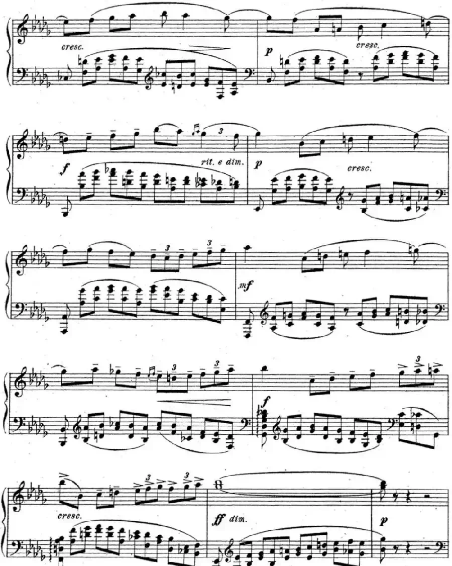 拉赫玛尼诺夫 音乐瞬间 Op.16 No.1 降b小调