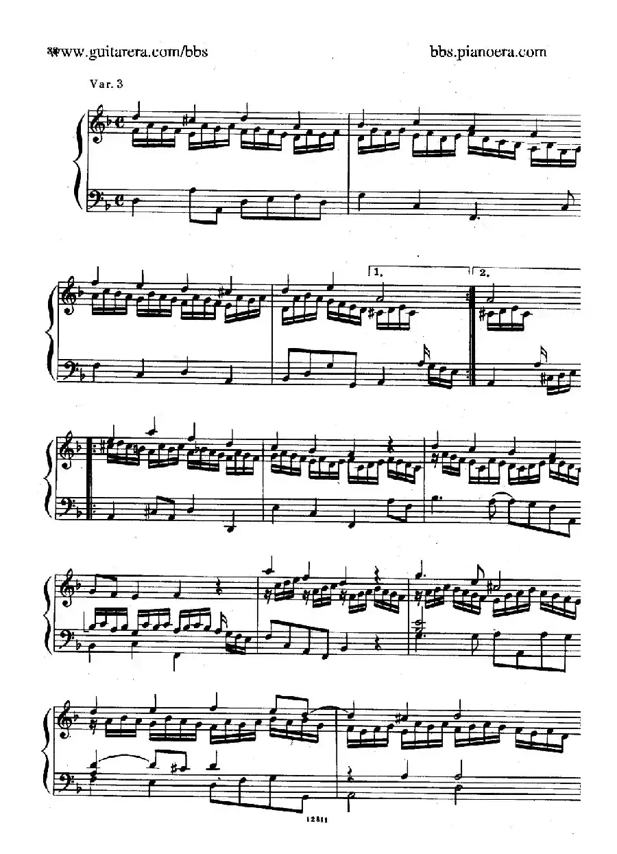 Suite No.3 in d Minor HWV 428（d小调第三组曲）