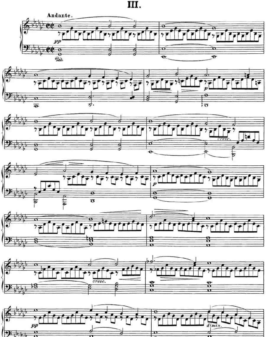 舒伯特降G大调即兴曲D.899,Op.90(NO.3)