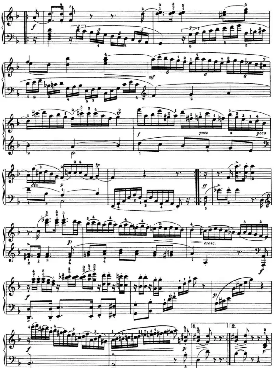 海顿 钢琴奏鸣曲 Hob XVI 42 in D major