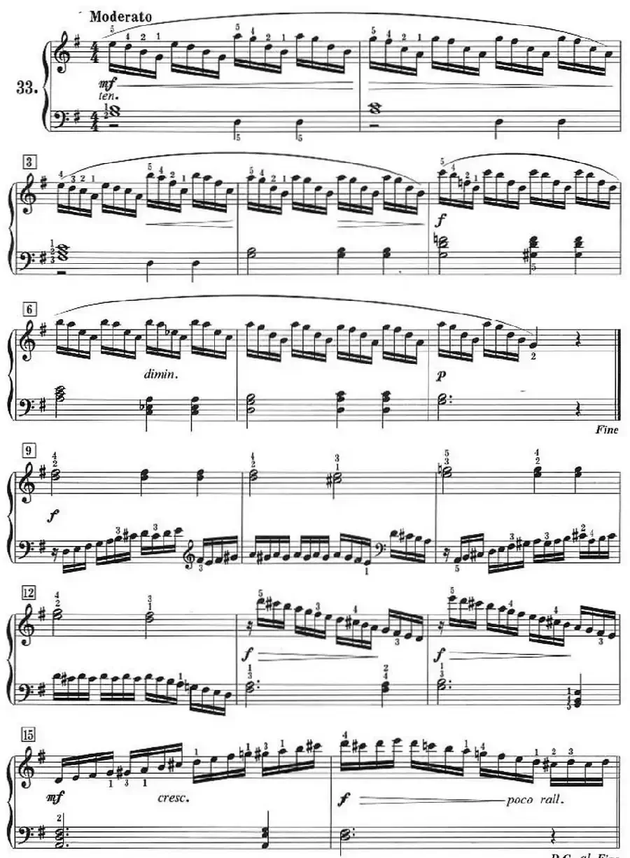 50首莱蒙钢琴练习曲 作品37（NO.33）