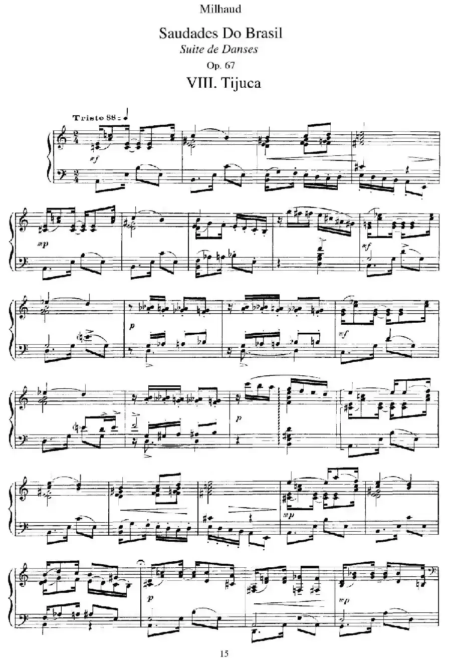 Saudados do Brasil Op.67（巴西回忆·Ⅷ）