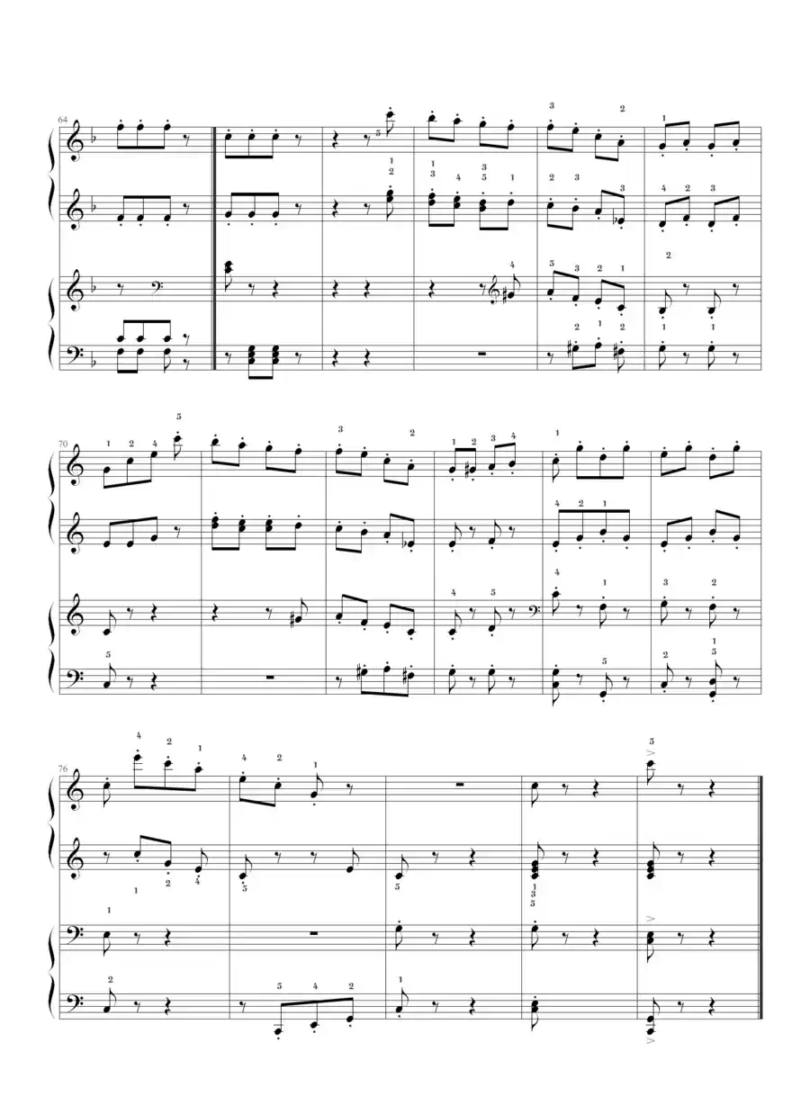 拨弦拨尔卡舞曲(四手联弹)