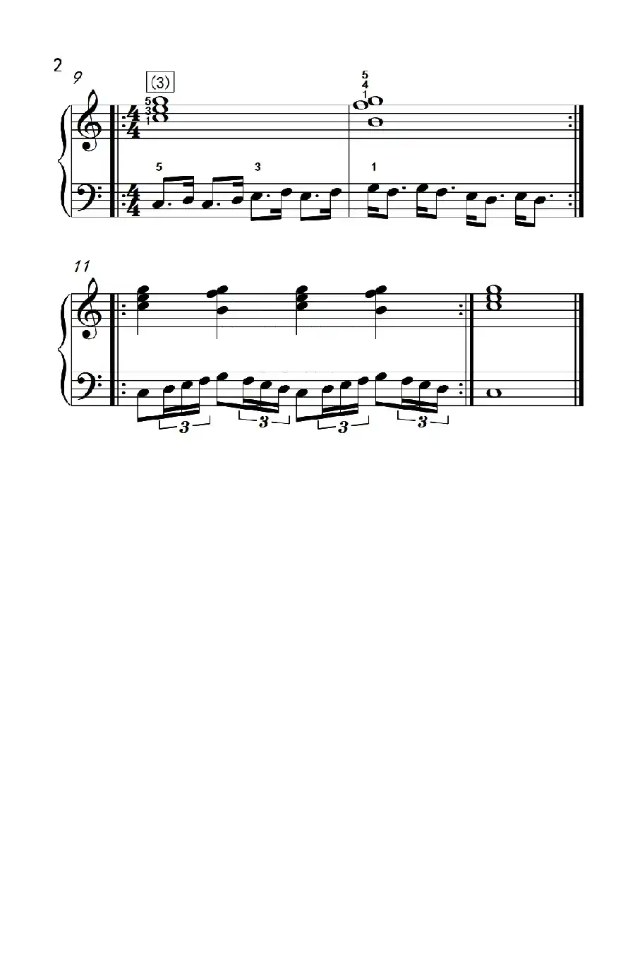 左手练习 56(儿童钢琴手指练习 2)