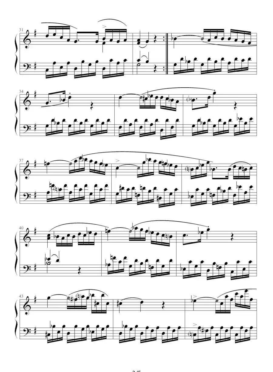 C大调第16钢琴奏鸣曲K.545(第二乐章)