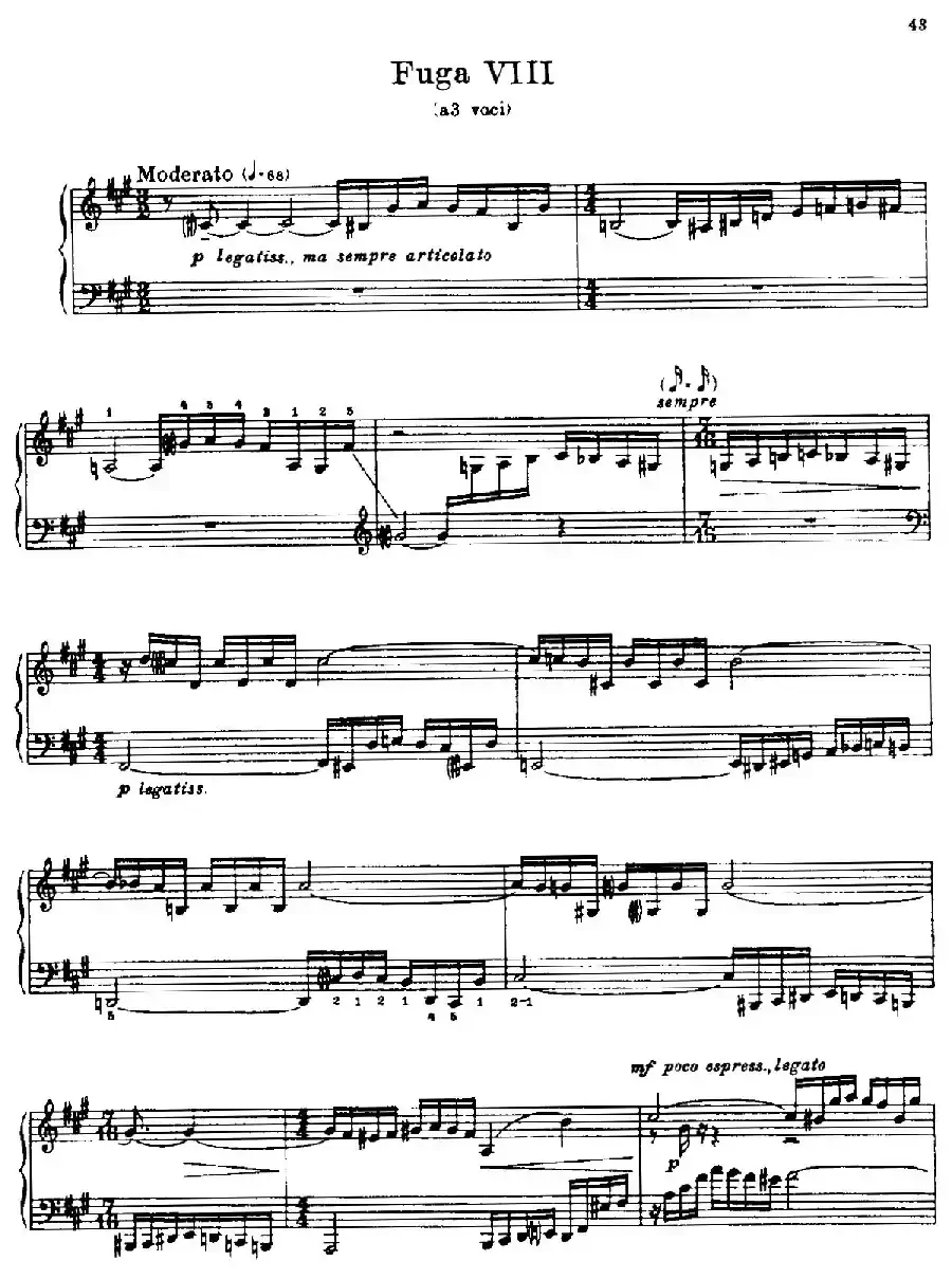 24 Preludes and Fugues Part.1 Op.45（24首前奏曲与赋格·第一部分·8）