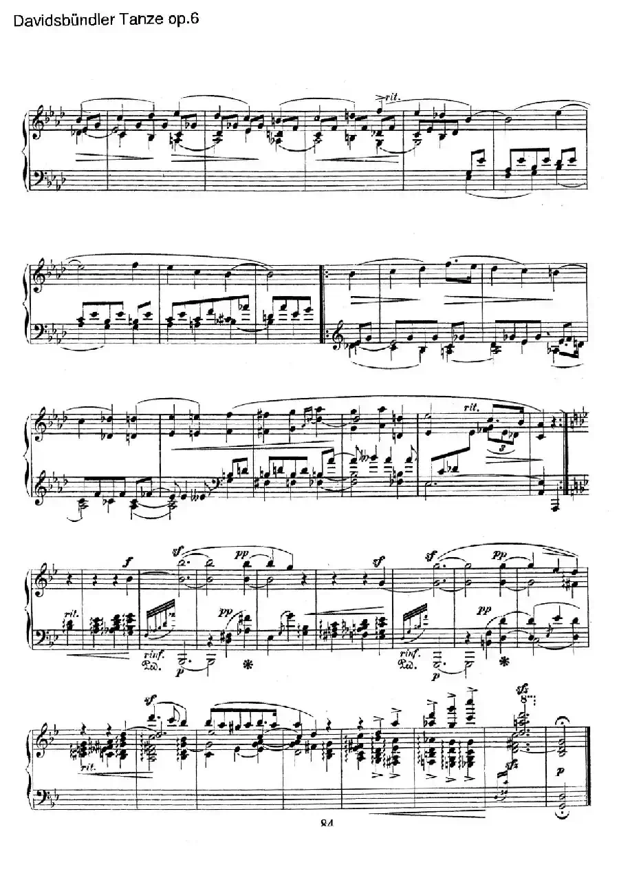 Davidsbundler Tanze Op.6（大卫同盟舞曲）