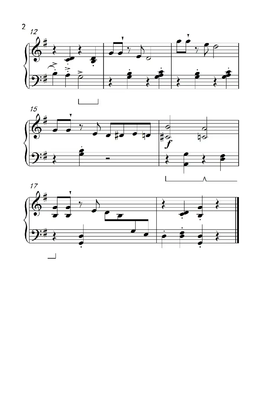 黄油面包(约翰·汤普森 成人钢琴教程 第二册)