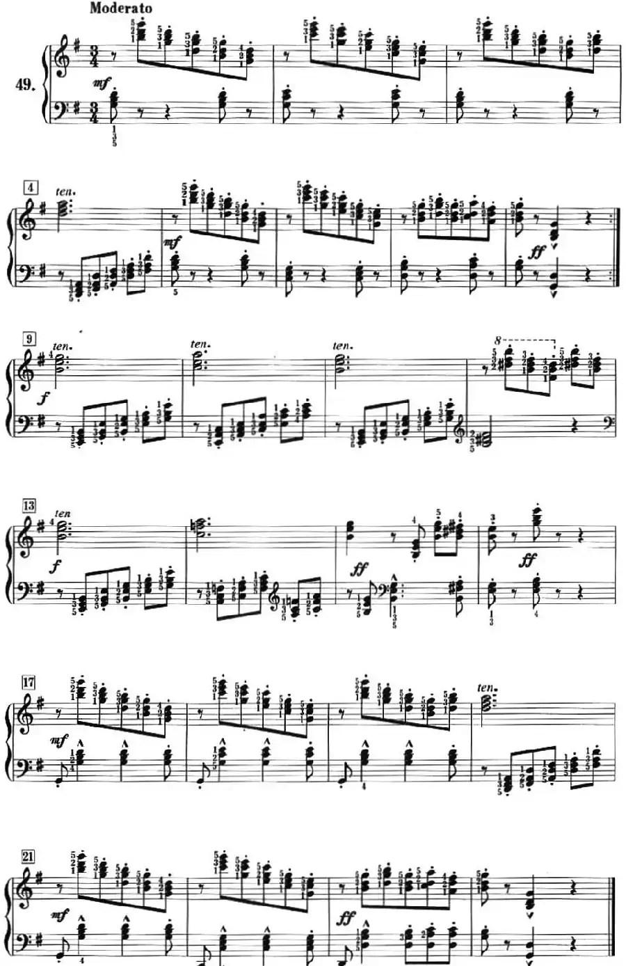 50首莱蒙钢琴练习曲 作品37（NO.49）