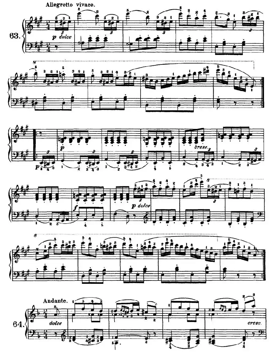 One Hundred and Ten Easy and Progressive Exercises Op.453（车尔尼110首简易练习曲 61——71）