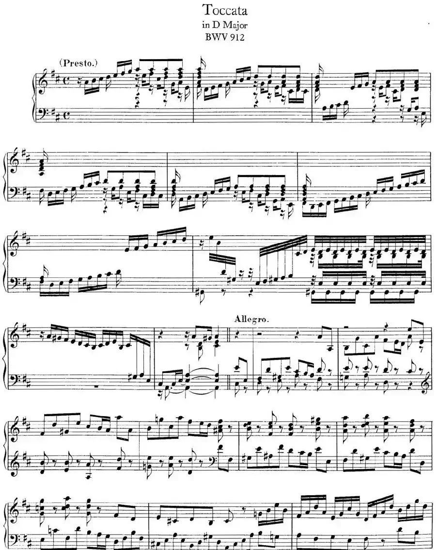Toccata BWV 912（7首托卡塔·No.3 D大调）