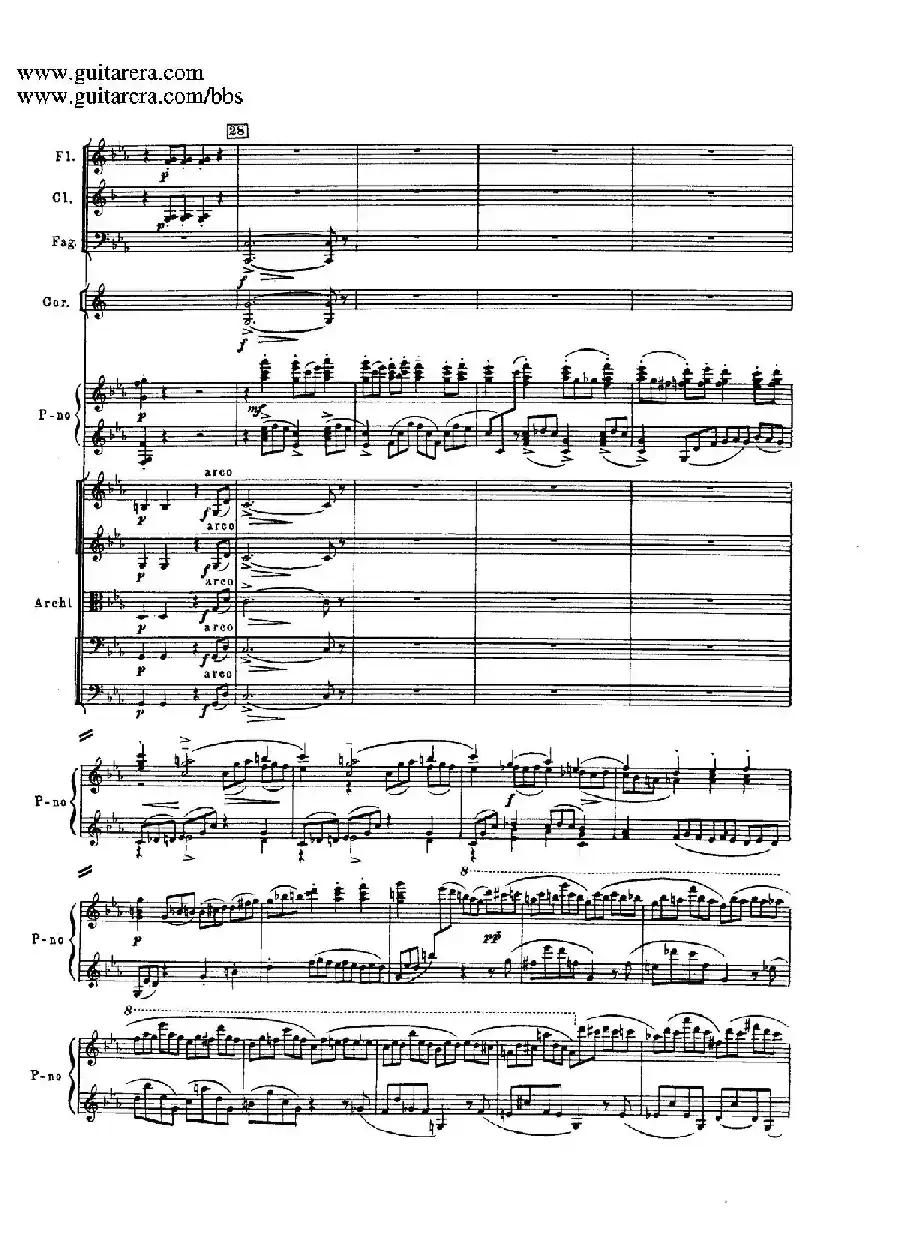 c小调第二钢琴协奏曲 Op.18（第三乐章总谱P1——12）